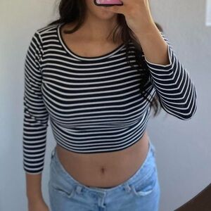 J.Crew Striped Crop Top
